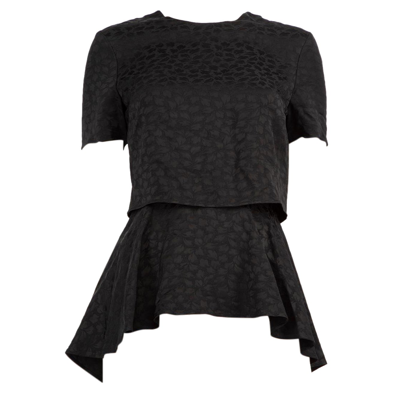Alexander McQueen Schwarzes Top mit abstraktem Muster Größe XS