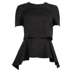 Alexander McQueen Schwarzes Top mit abstraktem Muster Größe XS