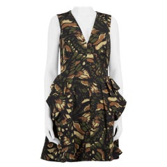 Alexander McQueen MCQ Printed Pattern Ruffle Dress Size L