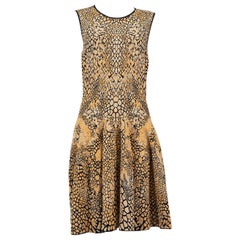 Alexander McQueen Vestido de punto marrón largo hasta la rodilla Talla L