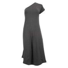 Brunello Cucinelli Grey Asymmetric Midi Dress Size M