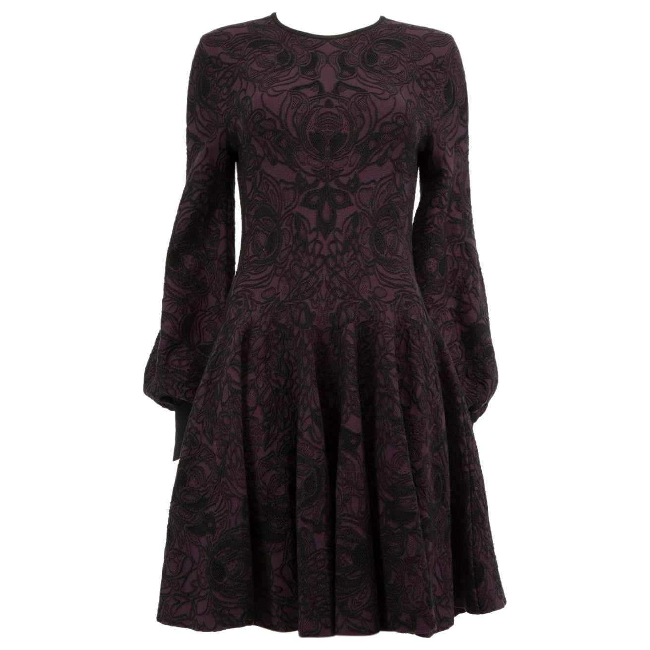 Alexander McQueen Robe en jacquard abstrait violet Taille L
