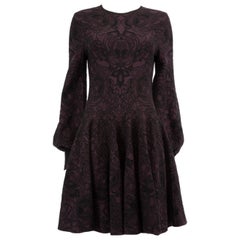 Alexander McQueen Purple Abstract Jacquard Dress Size L