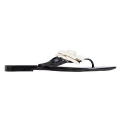 Chanel Black Flower Jelly Sandals Size IT 39