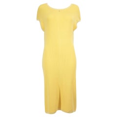 Chanel Yellow Ribbed Knee-Length Dress Size XXL