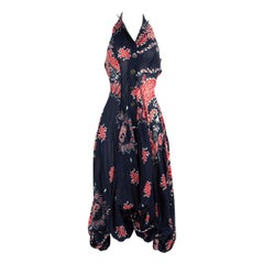 Alexander McQueen Paisley Halter Neck Midi Dress Size XS