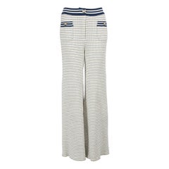 Alessandra Rich Striped Wide Leg Knit Trousers Size M
