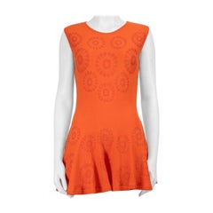Alexander McQueen Mini Vestido Acampanado Naranja Talla M