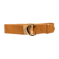 Chloé Brown Logo Buckle Leather Belt