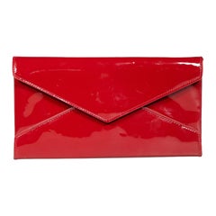 Saint Laurent Burgundy Patent Paloma Envelope Clutch