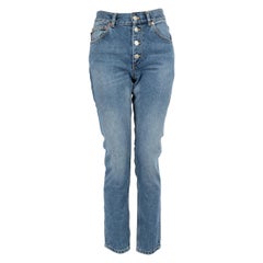 Balenciaga Blue Denim Distressed Hem Jeans Size S