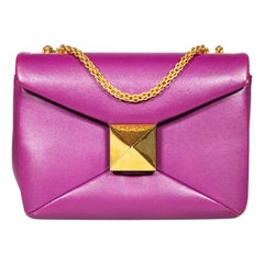 Valentino Garavani Purple Leather Rockstud Shoulder Bag