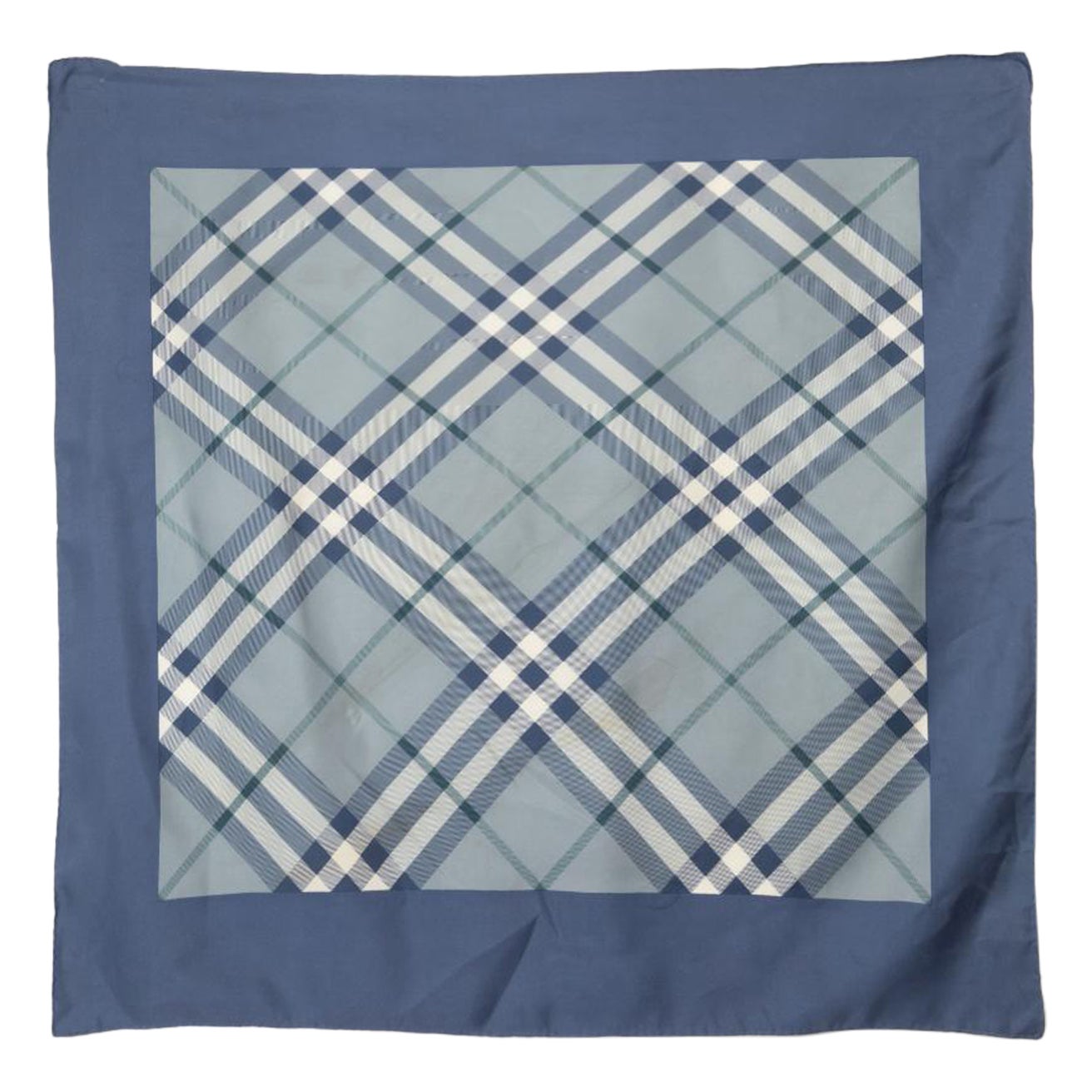 Burberry Blue Nova Check Square Scarf For Sale