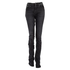 R13 Schwarze Slim Fit Verblasste Jeans Größe M