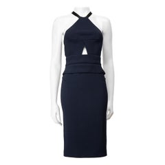 Roland Mouret Navy Knee Length Sleeveless Dress Size S