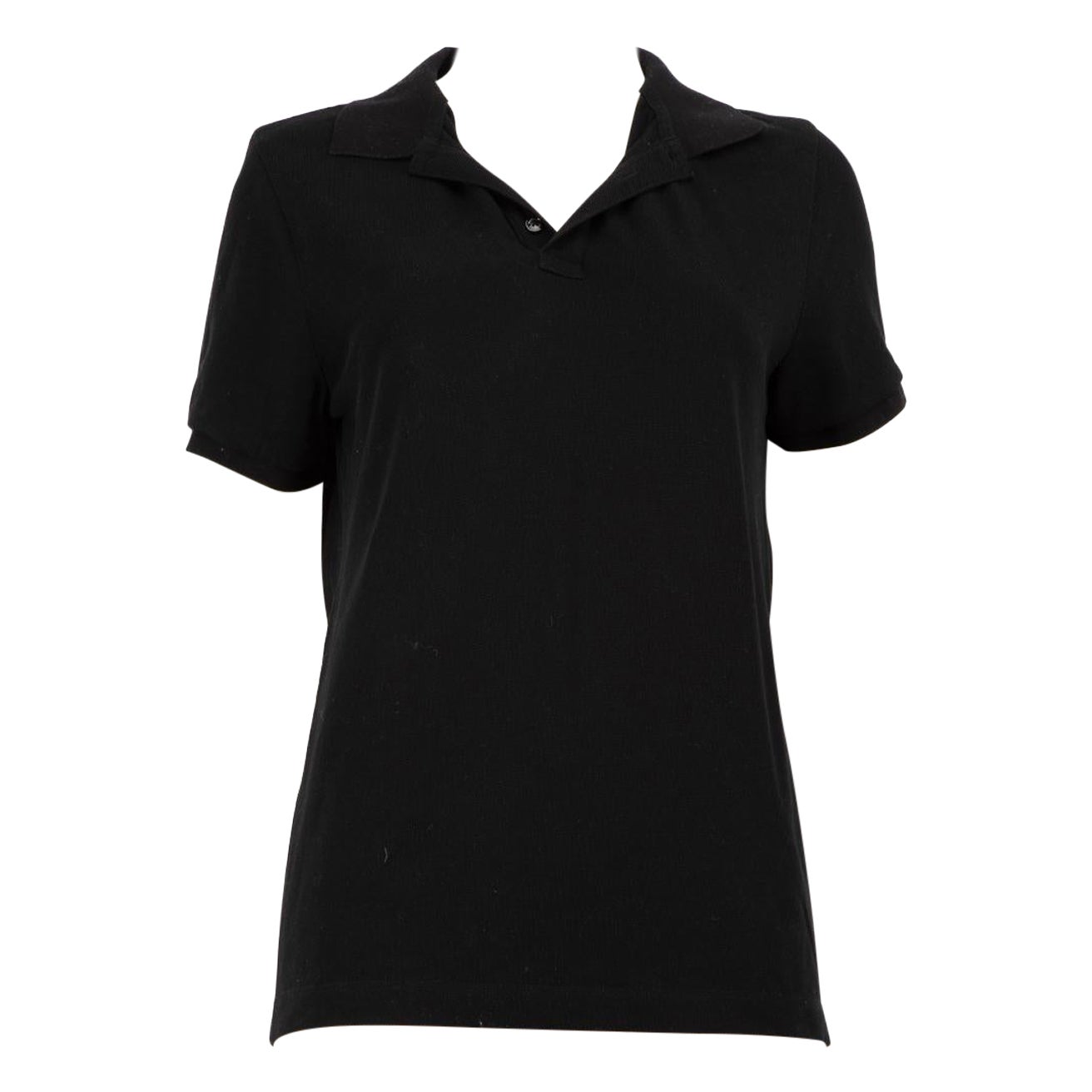 Moncler Black Logo Detail Polo T-Shirt Size M. en vente