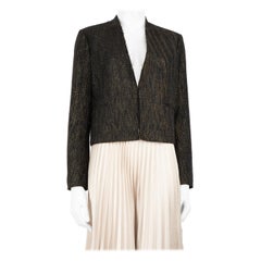 Maje Black & Metallic Thread Blazer Jacket Size L