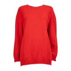 Gucci Red Wool Logo Patch Jumper Size XL