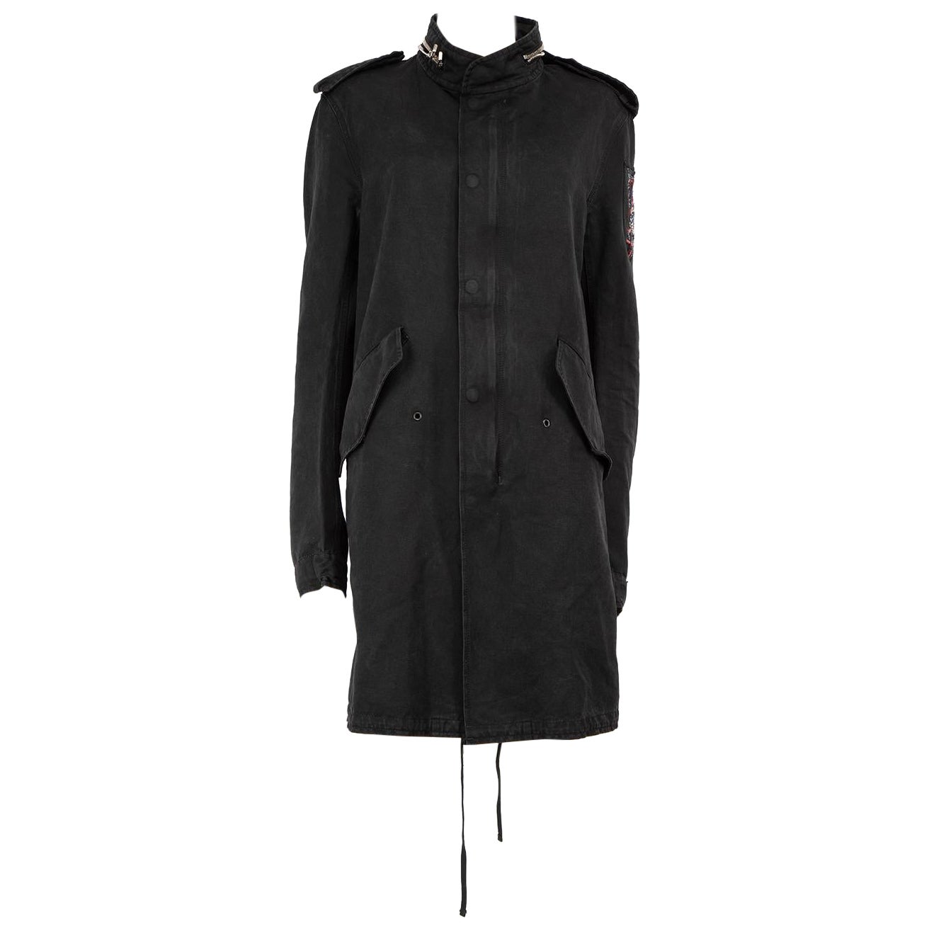 Balmain Black Mid-Length Jacket Size XXXL