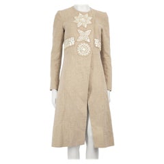 Altuzarra Beige Linen Button Detail Long Coat Size S