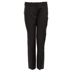 Victoria Beckham Black Straight Leg Wool Trousers Size M