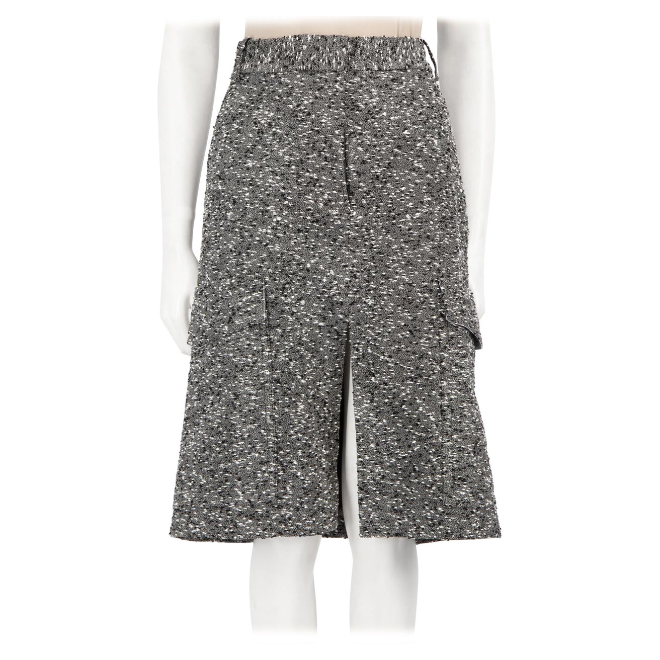 Victoria Beckham Gonna al ginocchio in tweed grigio Taglia L.A. in vendita