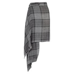 Vivienne Westwood Anglomania jupe portefeuille à carreaux en laine grise taille M