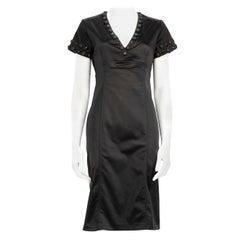 Burberry Schwarzes verziertes Midikleid mit Details Größe S