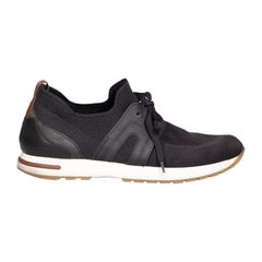Used Loro Piana Black Flexy Walk Trainers Size IT 39.5