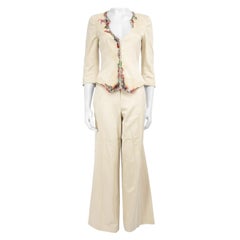 Christian Lacroix Ecru Blazer & Trousers Set Size M