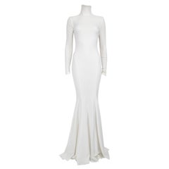 Norma Kamali White Maxi Turtleneck Dress Size XXS