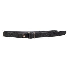 Burberry Black Leather Thin Belt