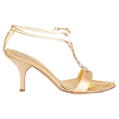 Rodo Sandalias de piel dorada con cristales Talla IT 37