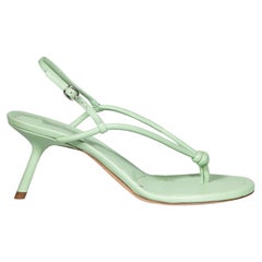 Victoria Beckham Green Leather Thong Sandals Size IT 40