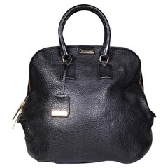 Burberry Black Leather Orchard Heritage Grained Bag