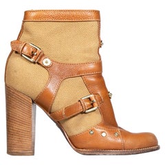Mulberry Stivali in pelle marrone con dettaglio bottoni taglia IT 41