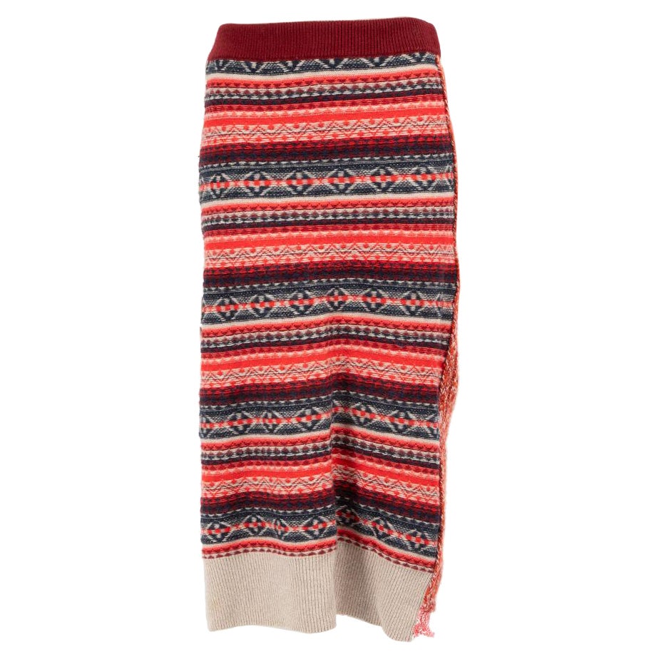 Burberry jupe longue rayée en laine taille S