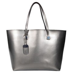 Ralph Lauren Lauren Ralph Lauren Silver Metallic Leather Tote Bag