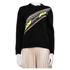Fendi - Maglia con logo FF in lana nera taglia 4XL