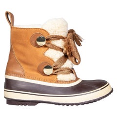 Chloé SOREL x Chloé Stivali in pelle scamosciata marrone foderati di shearling Taglia UK 8.5