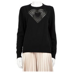 Christopher Kane Black Wool Heart Motif Jumper Size M