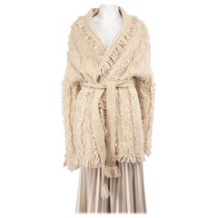 Alanui Beige Wool 'Icon Bandana' Belted Cardigan Size XL
