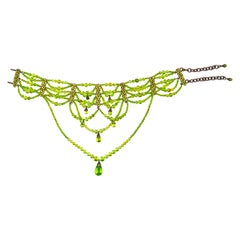 Christian Dior by John Galliano Green Beaded Choker Necklace, FW 2003