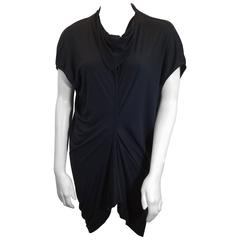 Rick Owens Black Center Seam Draped Dress