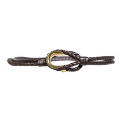 Bottega Veneta Brown Intrecciato Leather Belt