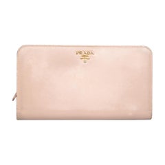 Prada Beige Saffiano Leather Large Wallet