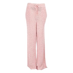 Pantalon large en tricot rose Salvatore Ferragamo, taille M