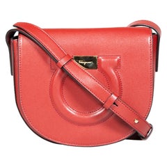 Salvatore Ferragamo Gancio Stadttasche aus rotem Leder