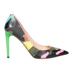 Valentino Garavani Psychedelic Camo Leather Rockstud Pumps Size IT 39
