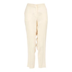 Etro Cream Wool Tapered Cropped Trousers Size L